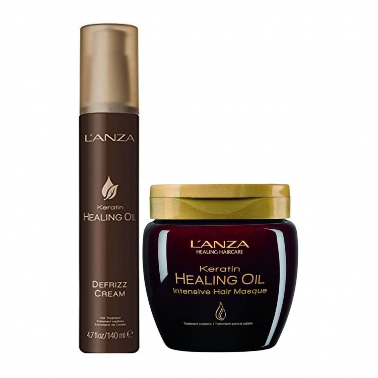 Набор для мелированных волос: маска и крем LANZA Keratin Healing Oil